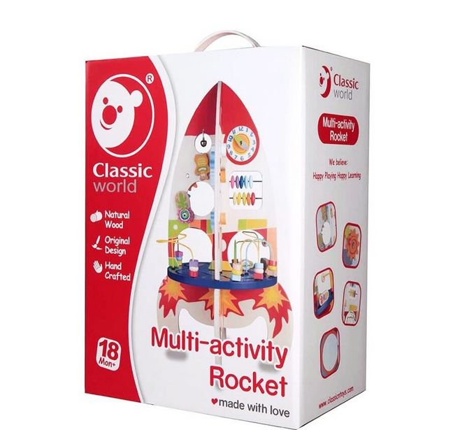 Игрушка деревянная Classic World "Развивающий центр Ракета", 4121
