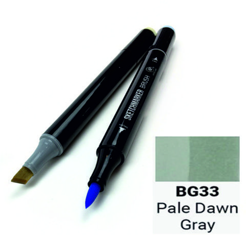 Маркер двосторонній SKETCHMARKER Brush Блідо-сірий світанок, SMB-BG33 1