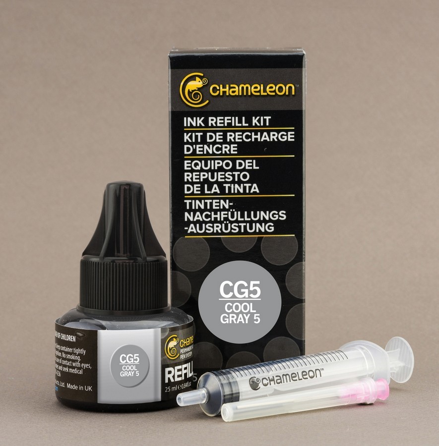 Чорнило для заправки маркера Chameleon 25 мл - Cool Grey 5 (холодний сірий, CG5), CT9049