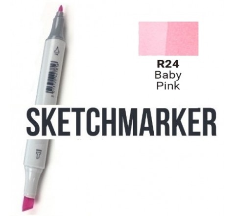 Маркер SKETCHMARKER, 2 пера: долото и тонкое, Baby Pink - Детский розовый, SM-R24 3