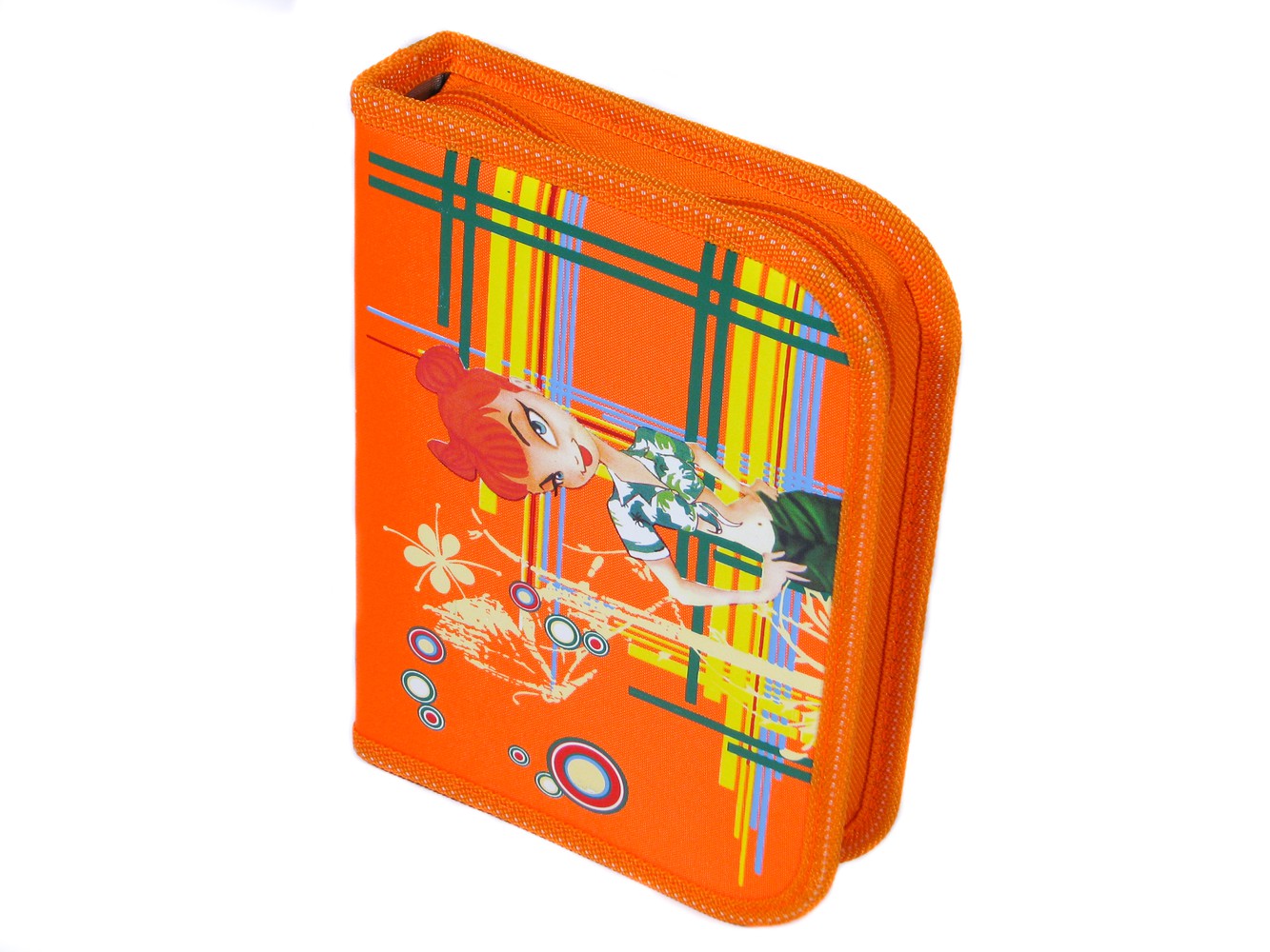 Пенал USLON 701-S "Дівчинка", 1 блискавка, шовкогр., помаранчевий, Пн 004а.12