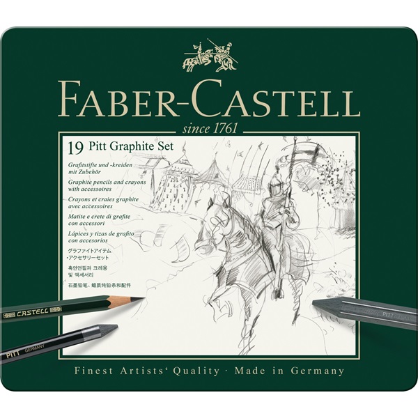 Подарунковий набір графіта PITT 19 предм. в метал. коробці, 112973 Faber-Castell 1