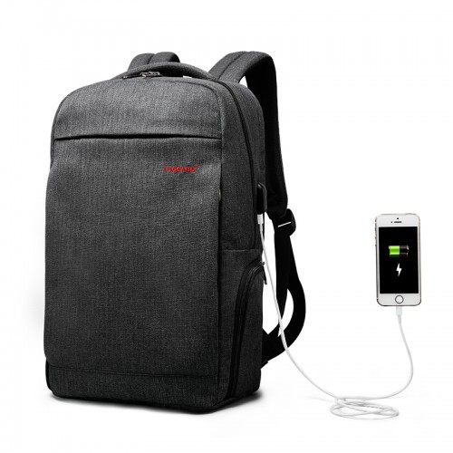 Рюкзак 14" Black grey USB, Т-В3217 Tigernu