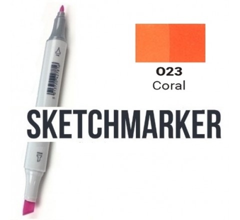 Маркер SKETCHMARKER, 2 пера: долото и тонкое, Coral - Коралловый, SM-O23 3