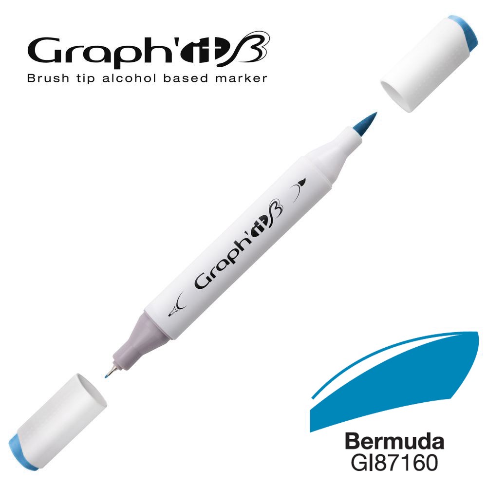 Маркер двосторонній Brushmarker, Бермудський синій (7160), GI87160 Graph`it