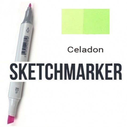 Маркер SKETCHMARKER, 2 пера: долото и тонкое, Celadon - Светлый серо-зелёный, SM-G73