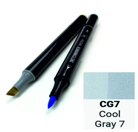 Маркер двухсторонний SKETCHMARKER Brush Прохладный серый 7, SMB-CG7 3