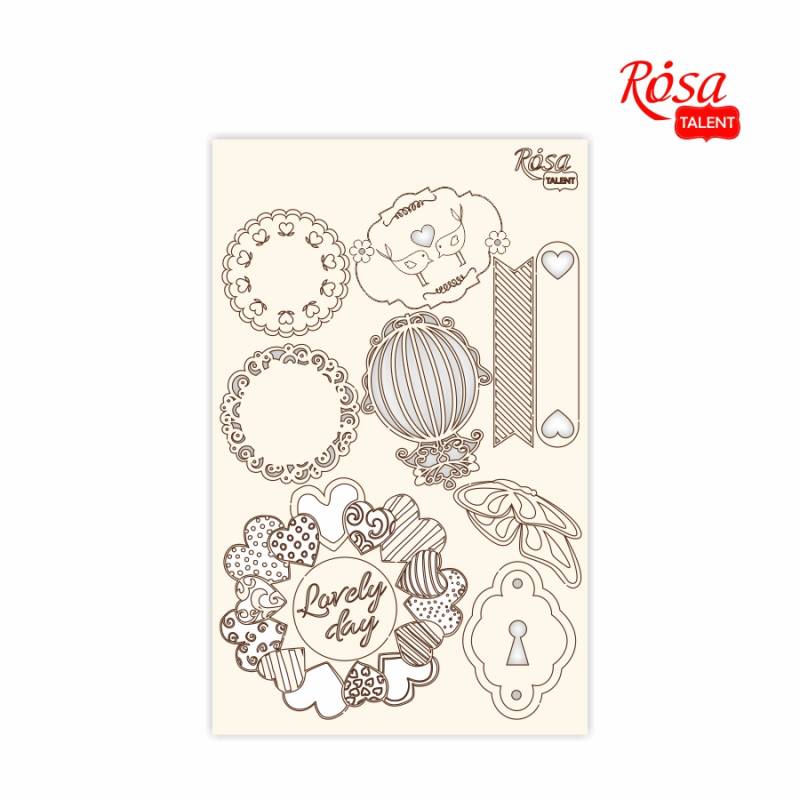 Чипборд для скрапбукинга 12,8*20 см "Floral Poem" 4, белый картон, 94232037 ROSA TALENT