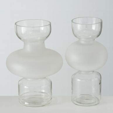 Ваза декоративная стеклянная "Nelika" h=27 см/d=19 см, лакированное стекло, прозрачно-белый (2 вида), 2010193