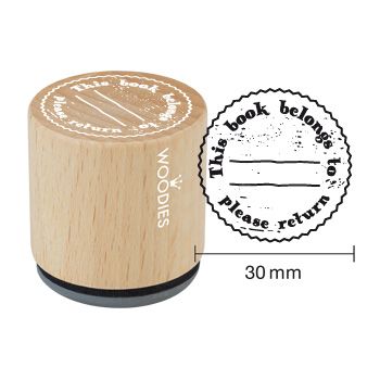 Штамп дерев`яний d=3,5 см "This book belongs to please return", WE8001 ТМ "Woodies"