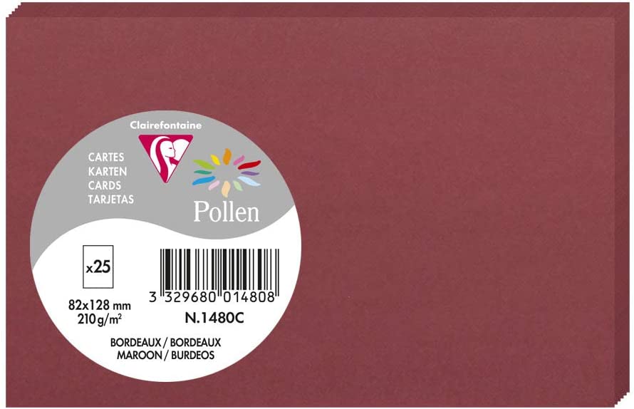 Заготовка для открыток Pollen 82*128 мм/210 г, Maroon/Тёмно-бордовый, 1480C 