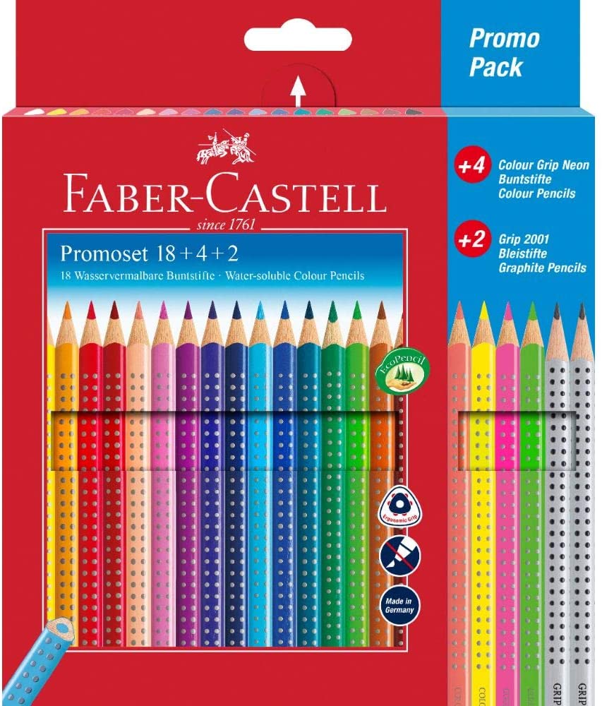 Набір олівців 18 кол. (4 неон +2 черногр.), 201540 Faber-Castell