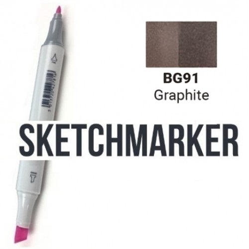 Маркер SKETCHMARKER, 2 пера: долото и тонкое, Graphite - Графит, SM-BG91 3