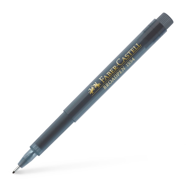 Ручка капілярна 0,8 мм Broadpen 1554 сірий, 155435 Faber-Castell ***