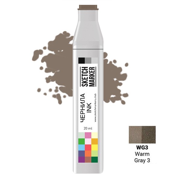 Чернила для заправки маркера SKETCHMARKER, 20 мл, Теплый серый 3, SI-WG3