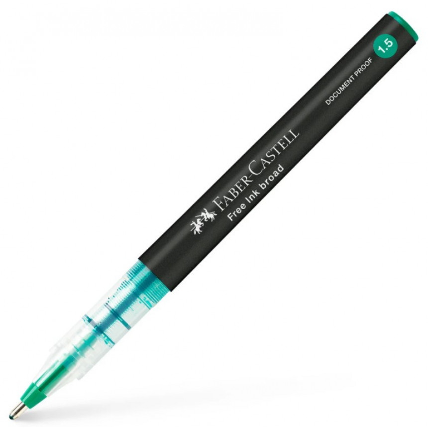 Ручка-роллер Free Ink 1,5 мм зеленая, 348363 Faber-Castell