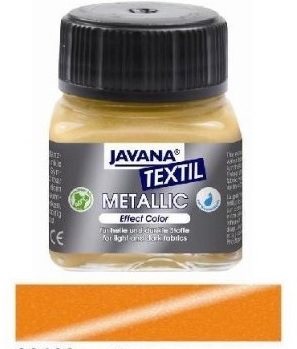 Краска по тёмным тканям и коже прочная EF Color Metallic Javana 20 мл, оранжевый, KR-92403