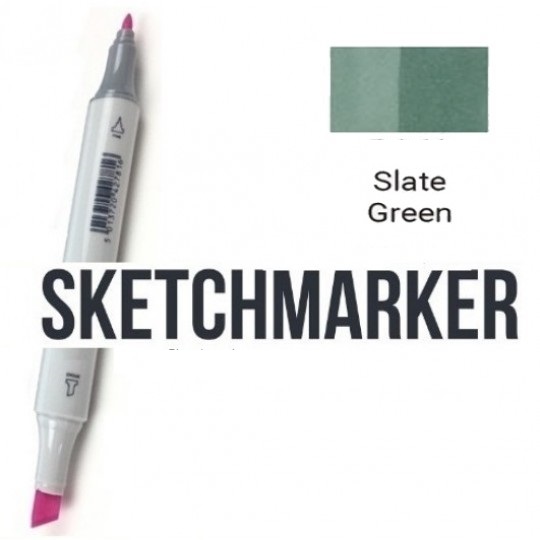 Маркер SKETCHMARKER, 2 пера: долото и тонкое, Slate Green - Сланцево-зеленый, SM-BG42 3