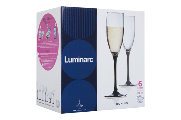 Набір келихів для шампанського Домино, 170 мл,  6 шт, H8167/1 Luminarc