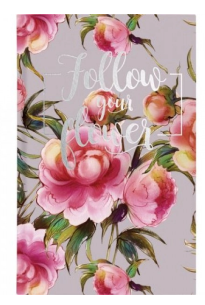 Книга записна Flowers, кліт., тв. обкл. В6 80 арк, 8435-11-A
