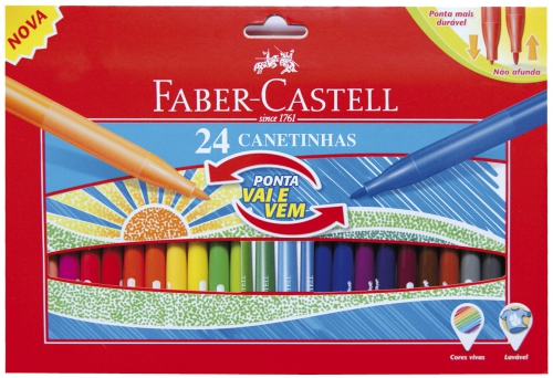 Фломастери 24 кол. Fibre tip, 150124 Faber-Castell