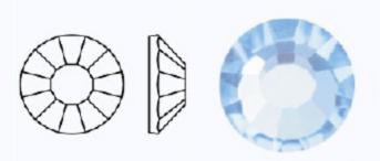 Стрази фольговані 60000/497-11-612/AQUAMARINE- ss16 (3,8-4,0 мм, 30 шт.) M.C.Rose VIVA12