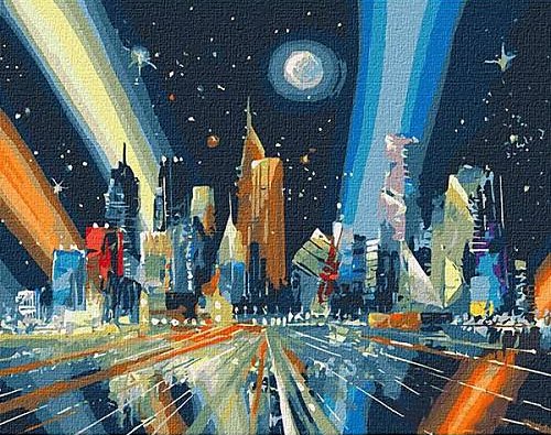 Картина по номерам 40*50 см Космос "Лучи мегаполиса", KH5024