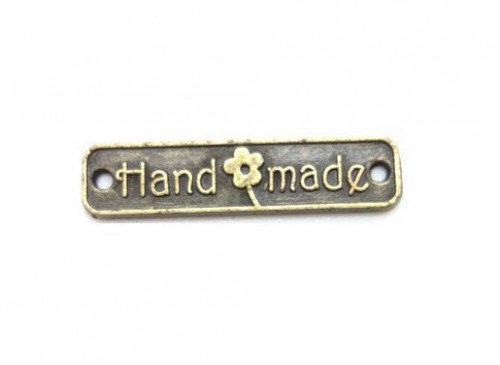 Набір металевих підвісок "Hand made" 16*4 мм, 10шт 