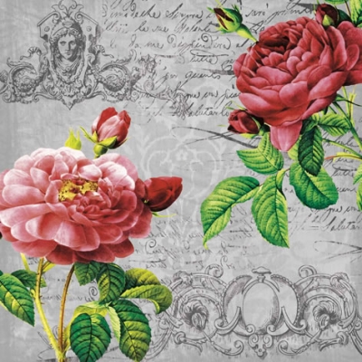 Декупажні серветки "Дві троянди", 33*33 см, ti-flair