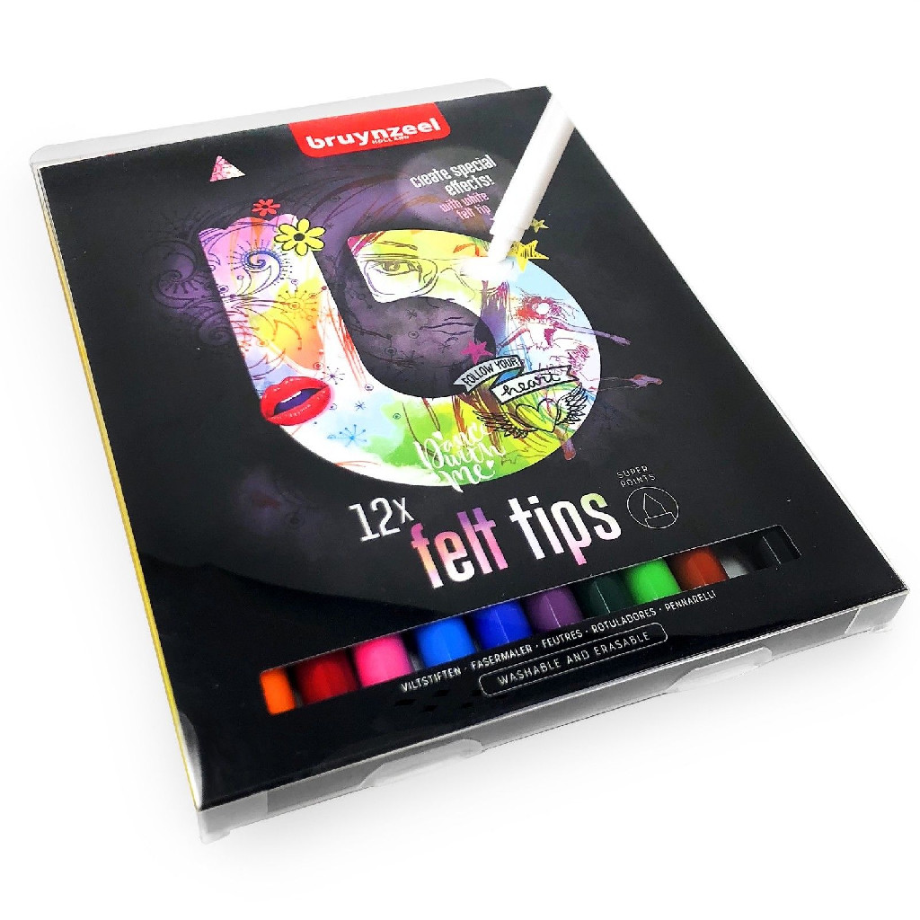 Набір фломастерів Felt Tips Light, 12кол., Bruynzeel