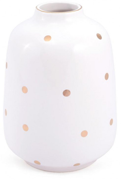 378530 Ваза керамическая 17 см белая с золотом 733-202
