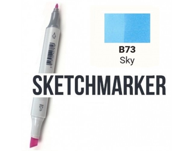 Маркер SKETCHMARKER, 2 пера: долото и тонкое, Carolina Blue - Синяя Каролина, SM-B63 3