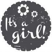 Штамп дерев`яний d=3,5 см "It`s a girl!", WE6001 ТМ "Woodies"