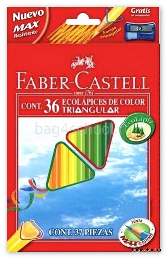 Олівці 36 кол. чинка тригранна 120536, Faber-Castell