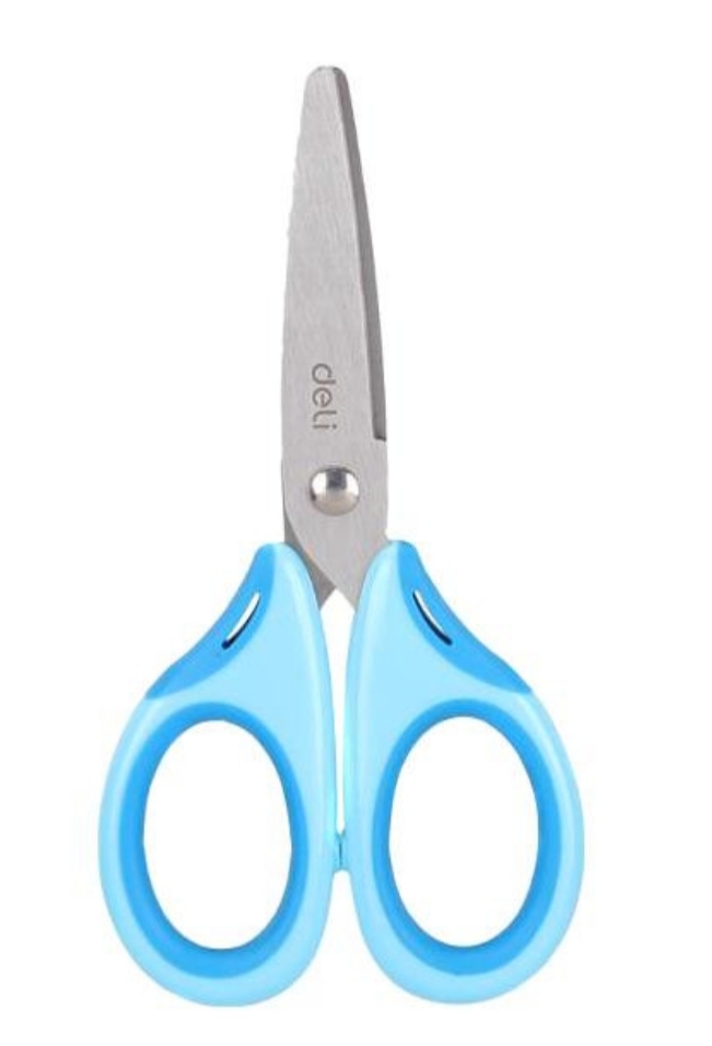 Ножицi Deli ED60300 13,5см прорезиненi Neon, безпечнi карт/дiспл, мiкс (70660)