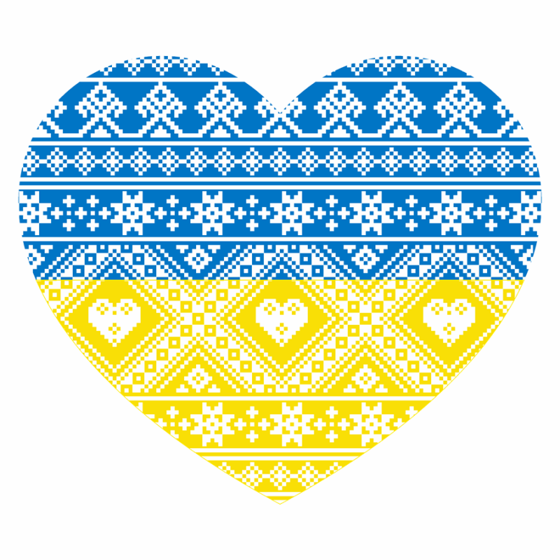 Полотно на картоні з контуром, Патріотичні "Серце України", 30*30, бавовна, акрил, Rosa Start