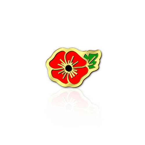 Значок "Мак цветок", 10*15 мм, арт 021