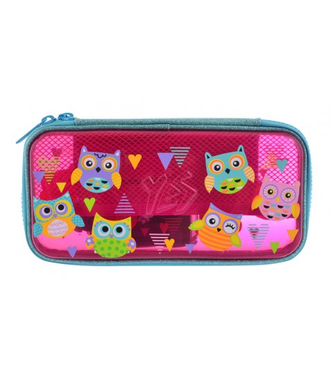 Пенал жесткий пластиковый 3D HP-07 "Funny Owls", 22,5*10*5, 532322