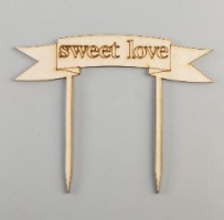 Заготовка деревянная Верхушка для торта "sweet love", ВТ21