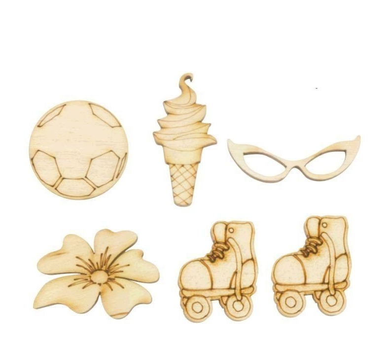 Набор заготовок для декорирования "Лето", 6 шт, фанера, Rosa Talent