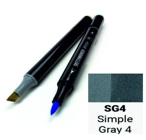 Маркер двухсторонний SKETCHMARKER Brush Простой серый 4, SMB-SG4 3