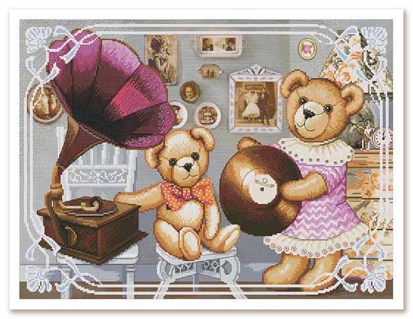 Набор для вышивания "Мишки-меломаны", 40*30, СР1182