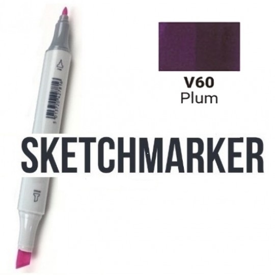 Маркер SKETCHMARKER, 2 пера: долото и тонкое, Sad Violet - Тусклый фиолетовый, SM-V91 3