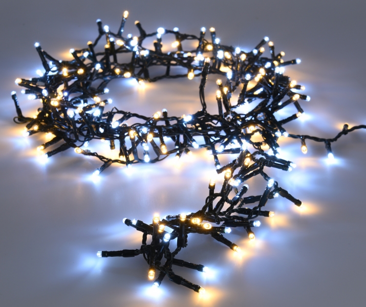 Гирлянда из LED-ламп цветных, 560 шт., тёплый и холодный белый свет, зелёный провод 11 м, AX8512110