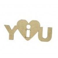 Набор заготовок Надпись "I love you", 1 шт, МДФ, 25*11*0,5 см, Rosa Talent