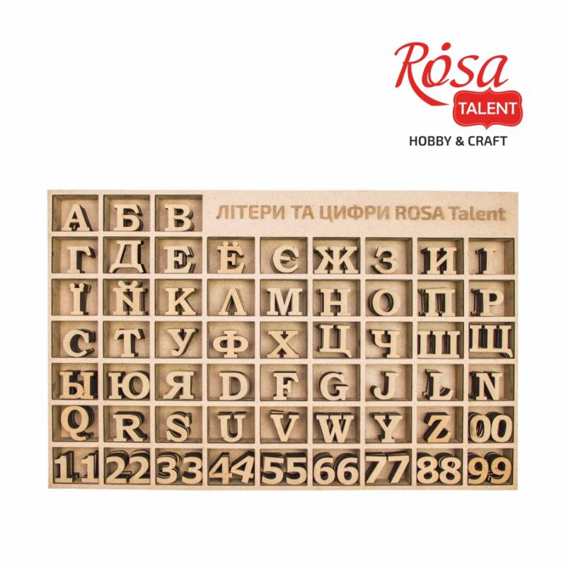 Заготовка Рамка "Буквы (укр., англ., рус. алфавит) и Цифры", 3 см, Rosa Talent