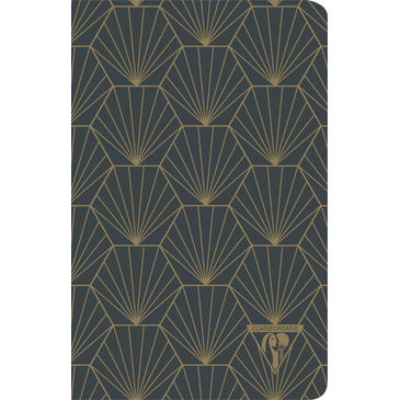 Блокнот 11*17 см 48 арк. Neo Deco NoteBook, лінійка, на скобі, папір сл.кістка, антрацит, 192506C