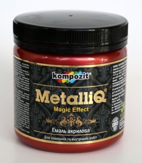 Фарба акрилова емаль Metalliq Kompozit червоне вино 0,5 кг