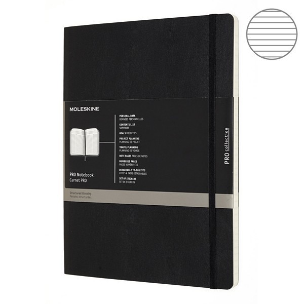 Записник Чорний м`який недатований великий, Moleskine PRO, PROPFNTB4SBK