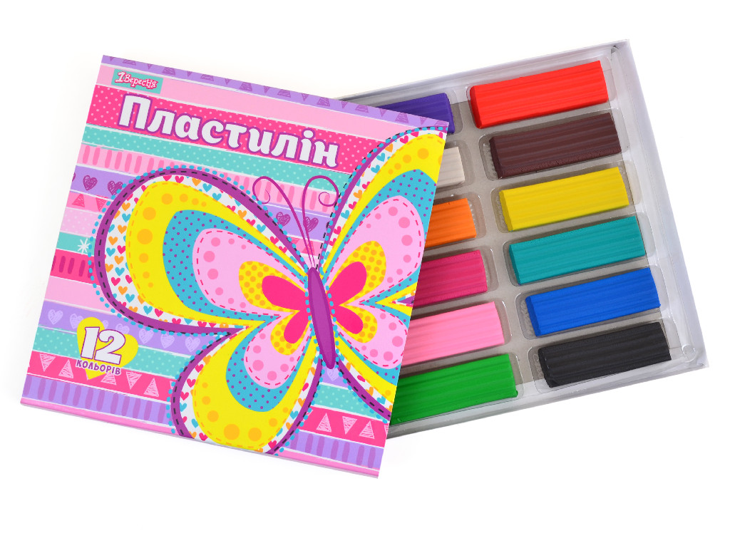 Пластилін 12 кол. "Bright butterfly", 540448 1 Вересня